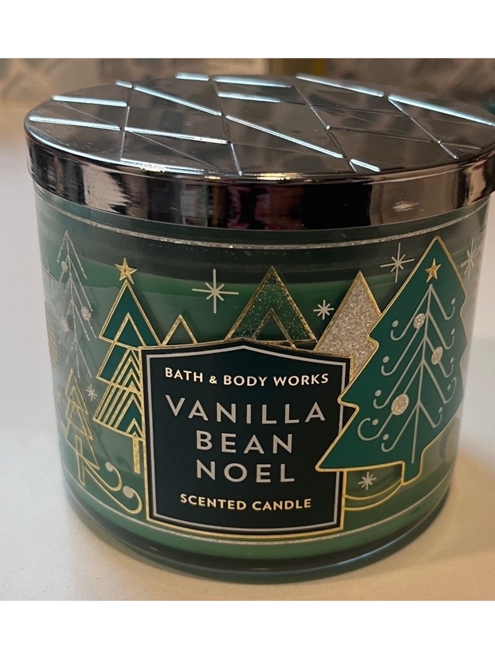 NWT Bath & Body Works Vanilla Bean Noel 3 Wick Candle Christmas Holiday FestivE